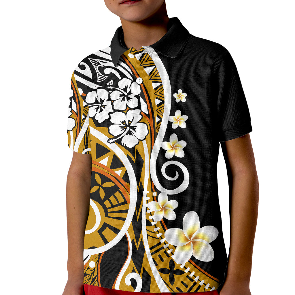 Plumeria Polynesian Kid Polo Shirt Trending Gold LT6 - Wonder Print Shop