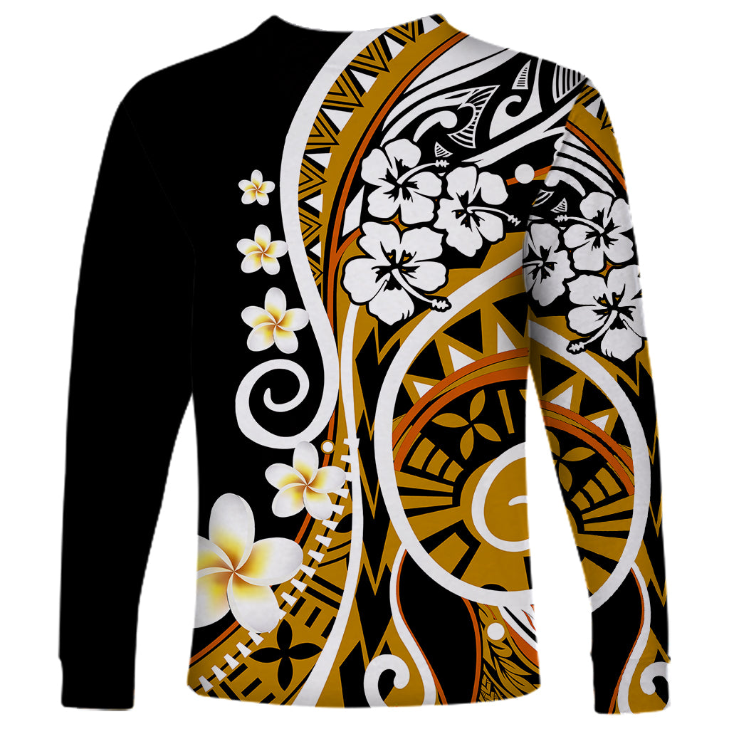 Plumeria Polynesian Long Sleeve Shirt Trending Gold LT6 - Wonder Print Shop