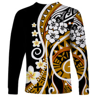 Plumeria Polynesian Long Sleeve Shirt Trending Gold LT6 - Wonder Print Shop