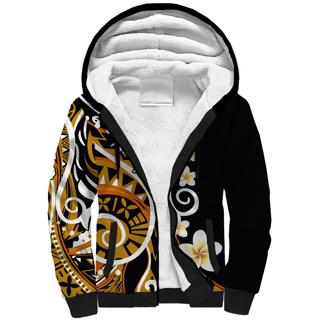 Plumeria Polynesian Sherpa Hoodie Trending Gold LT6 - Wonder Print Shop