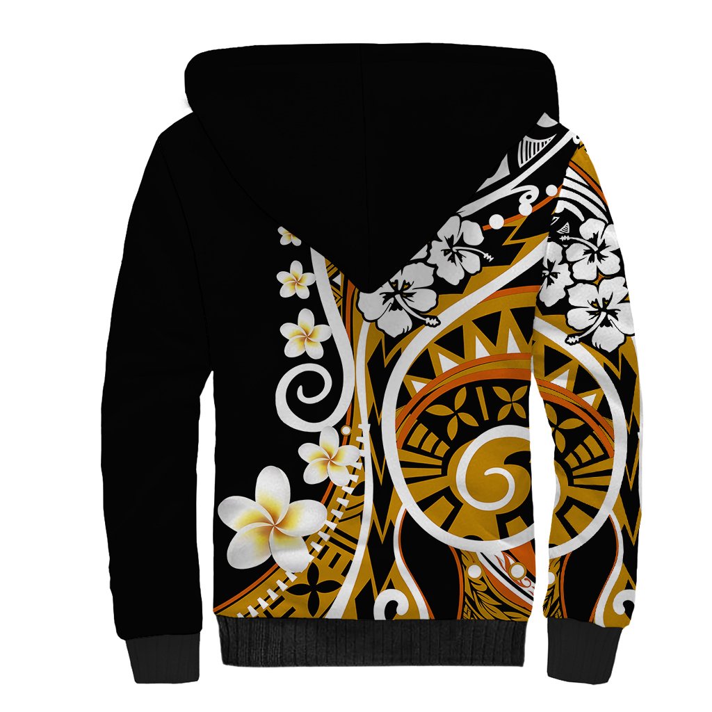 Plumeria Polynesian Sherpa Hoodie Trending Gold LT6 - Wonder Print Shop