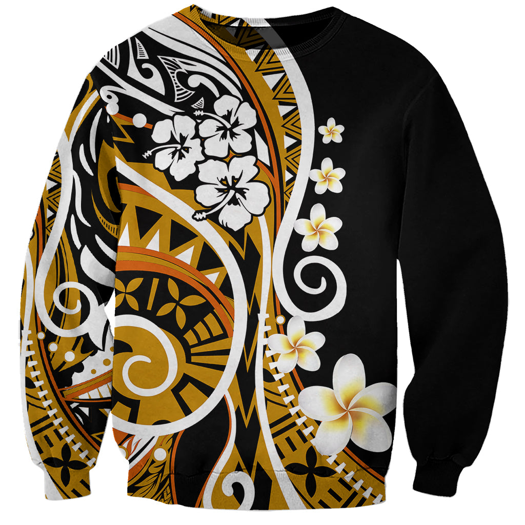 Plumeria Polynesian Sweatshirt Trending Gold LT6 - Wonder Print Shop
