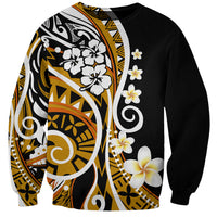 Plumeria Polynesian Sweatshirt Trending Gold LT6 - Wonder Print Shop