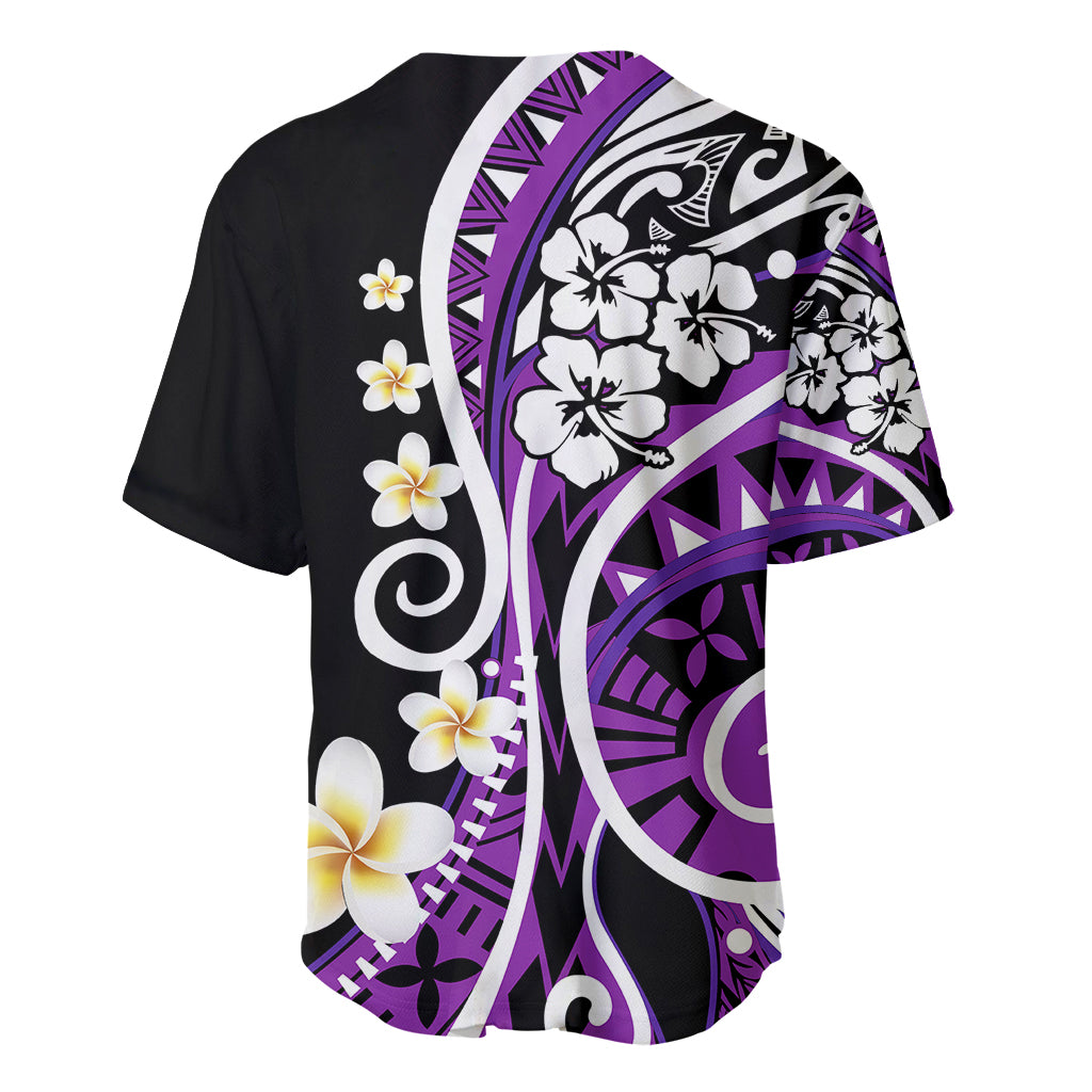 Plumeria Polynesian Baseball Jersey Trending Purple LT6 - Wonder Print Shop