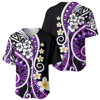 Plumeria Polynesian Baseball Jersey Trending Purple LT6 - Wonder Print Shop