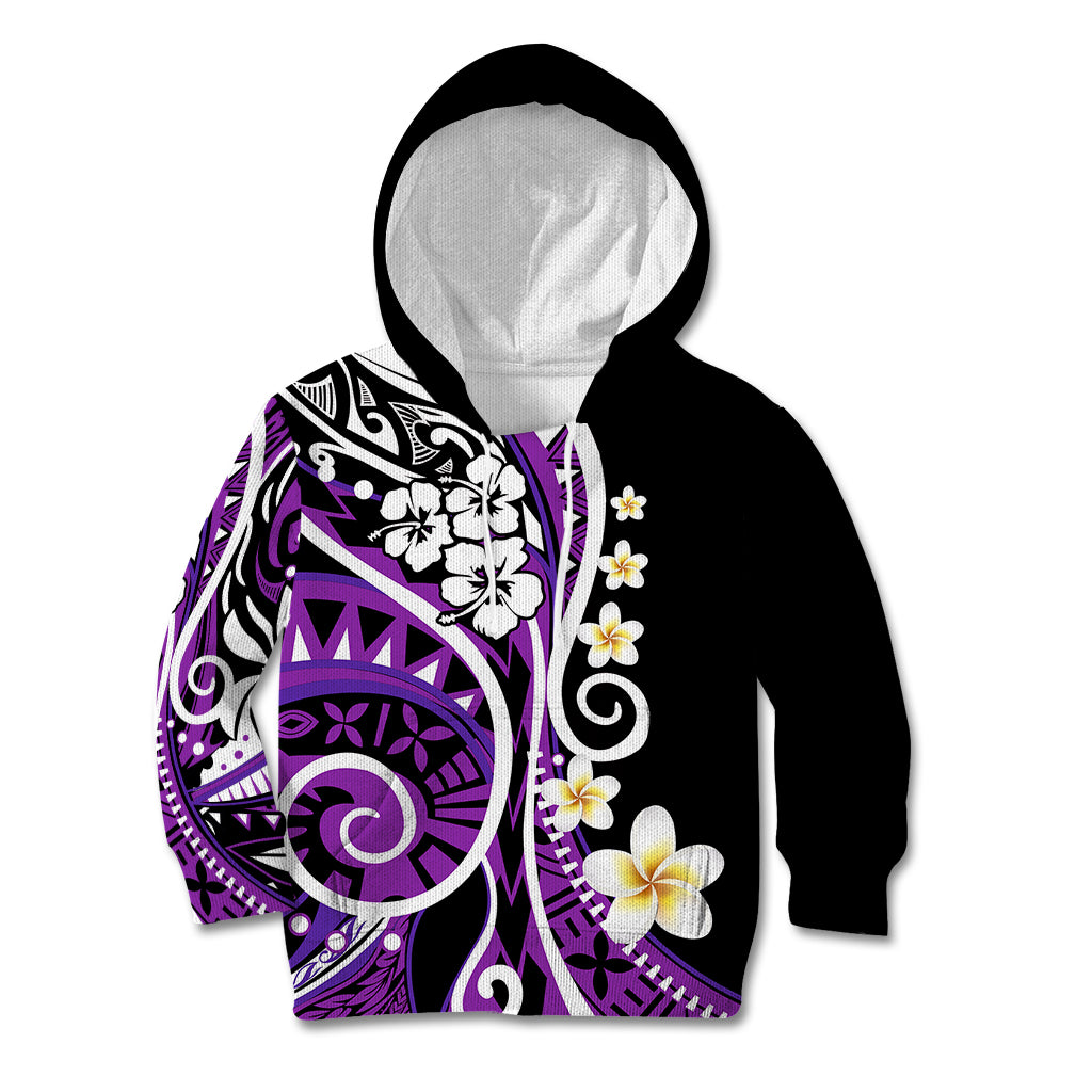 Plumeria Polynesian Kid Hoodie Trending Purple LT6 - Wonder Print Shop