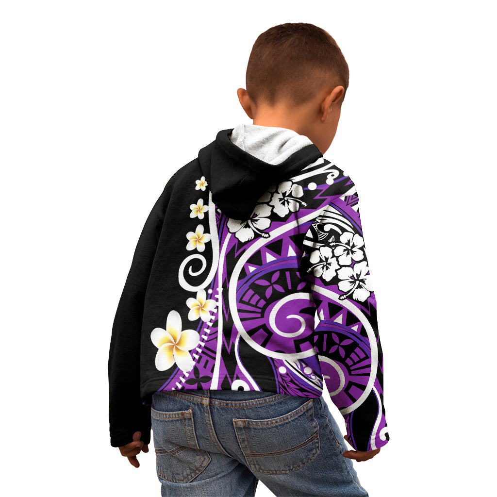 Plumeria Polynesian Kid Hoodie Trending Purple LT6 - Wonder Print Shop
