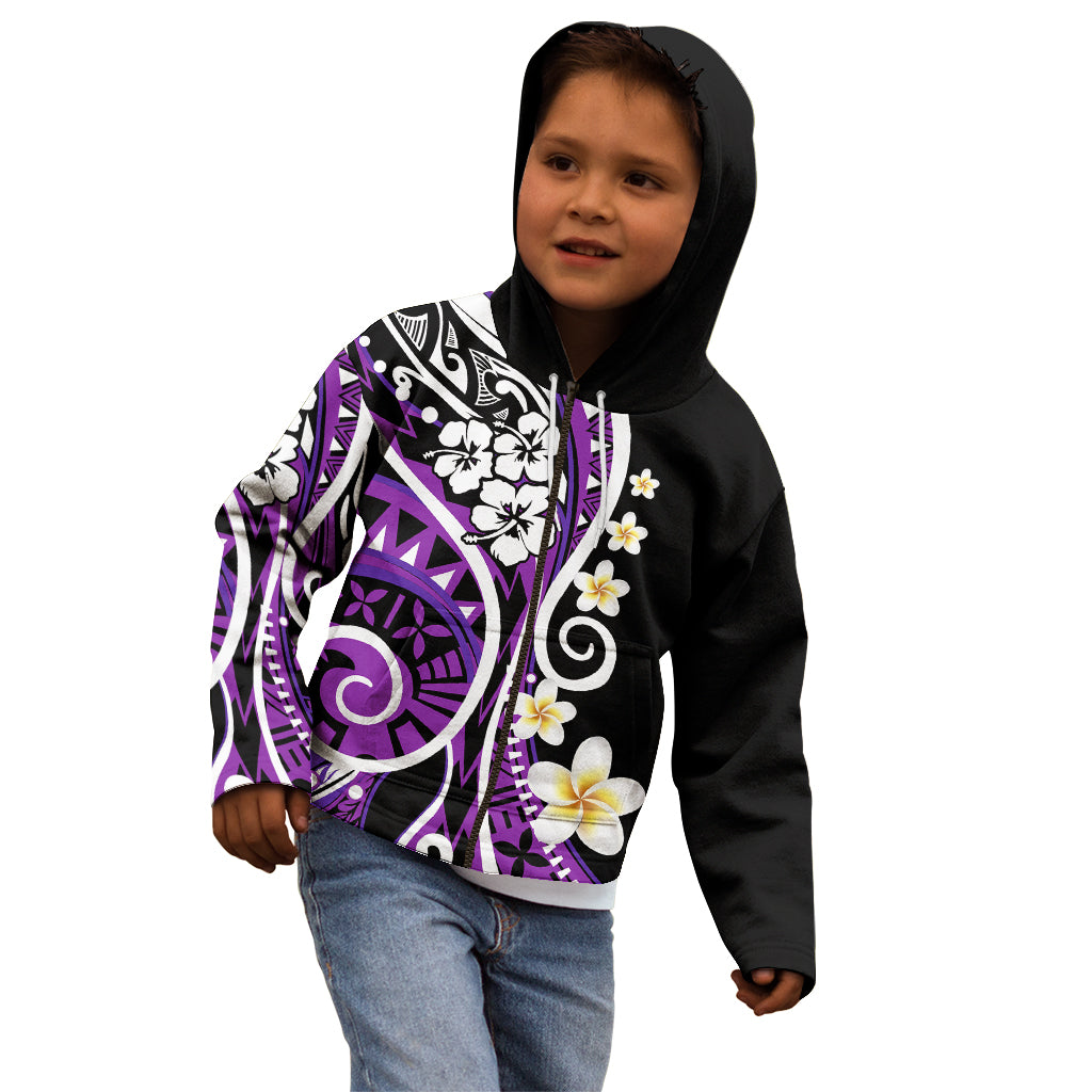 Plumeria Polynesian Kid Hoodie Trending Purple LT6 - Wonder Print Shop