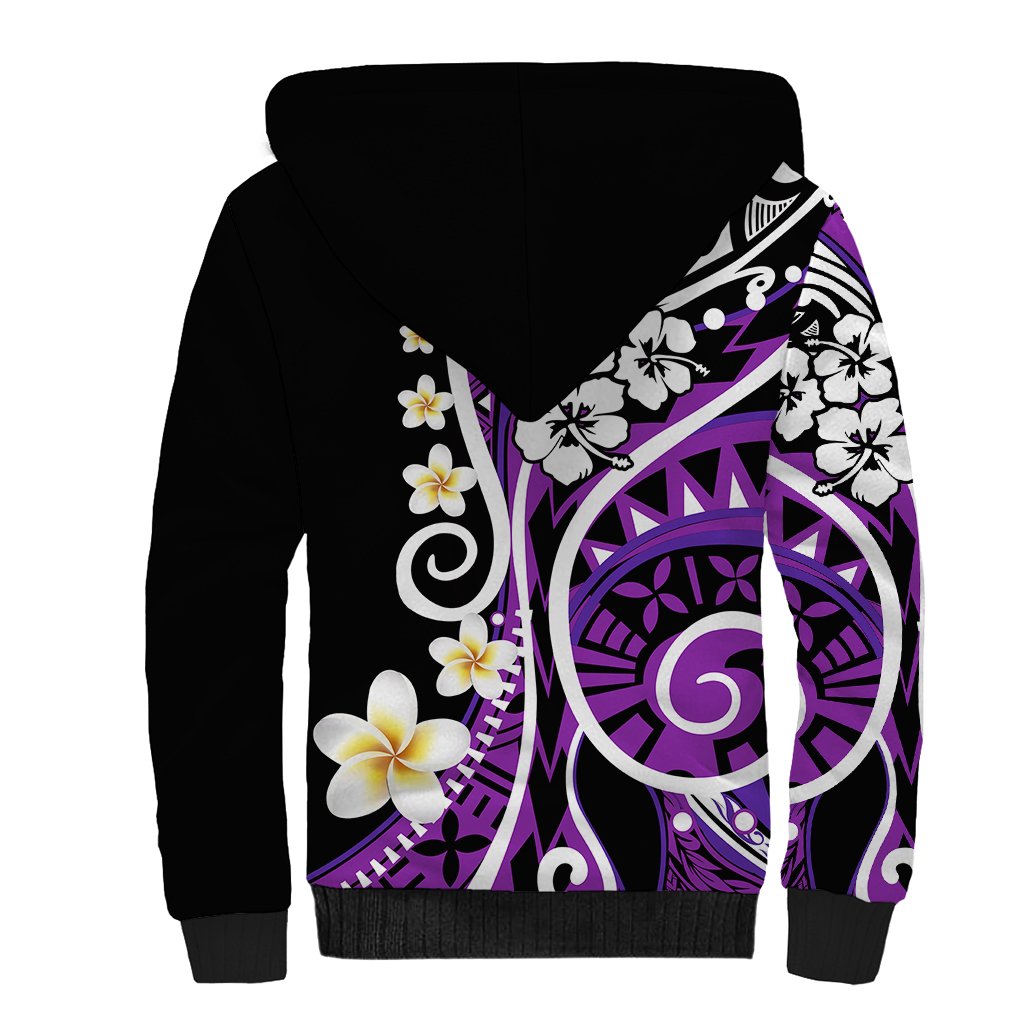 Plumeria Polynesian Sherpa Hoodie Trending Purple LT6 - Wonder Print Shop