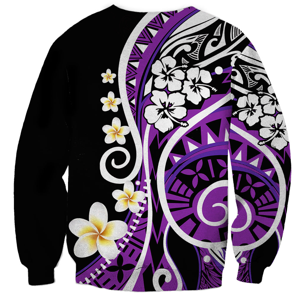 Plumeria Polynesian Sweatshirt Trending Purple LT6 - Wonder Print Shop