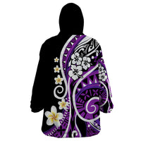 Plumeria Polynesian Wearable Blanket Hoodie Trending Purple LT6 - Wonder Print Shop