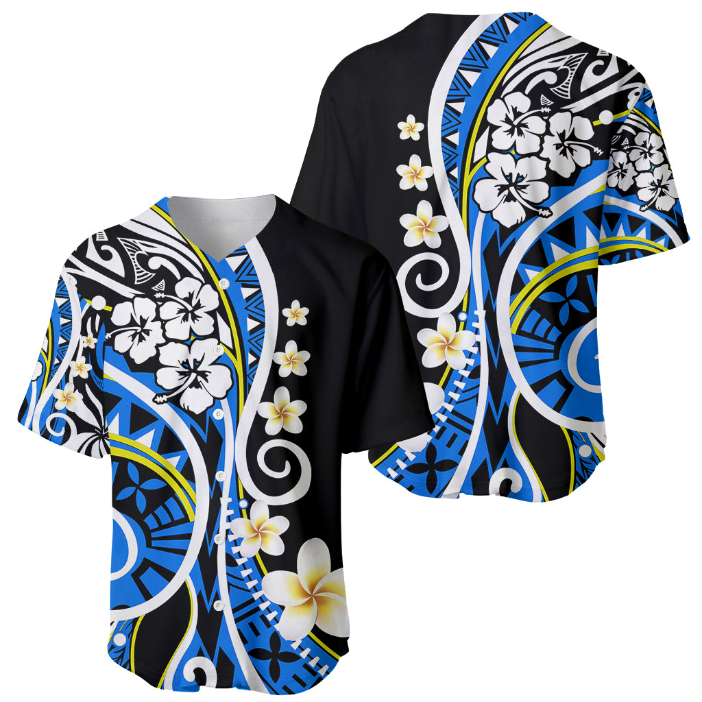 Plumeria Polynesian Baseball Jersey Trending Blue LT6 - Wonder Print Shop