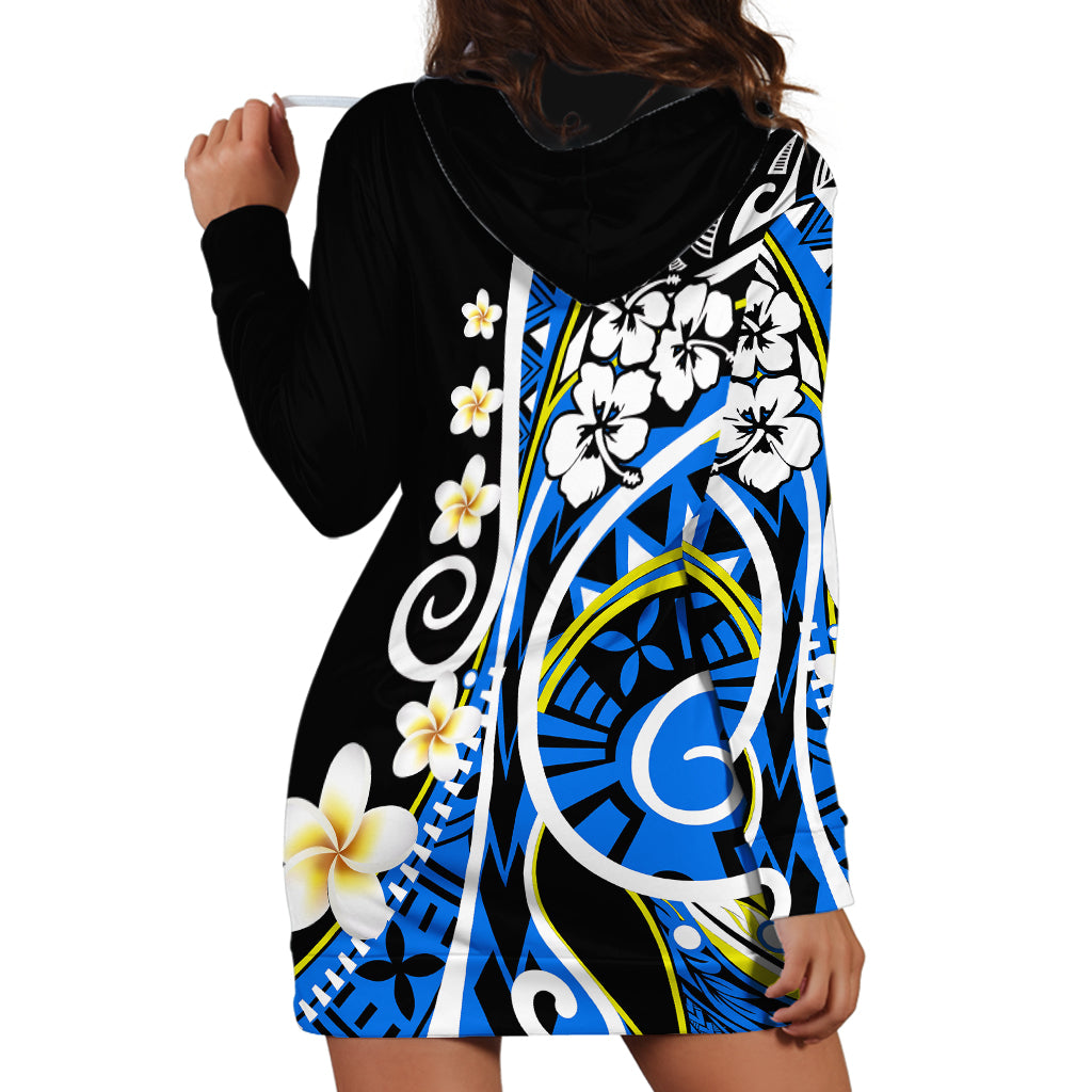 Plumeria Polynesian Hoodie Dress Trending Blue LT6 - Wonder Print Shop