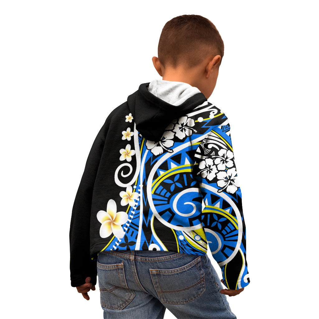 Plumeria Polynesian Kid Hoodie Trending Blue LT6 - Wonder Print Shop