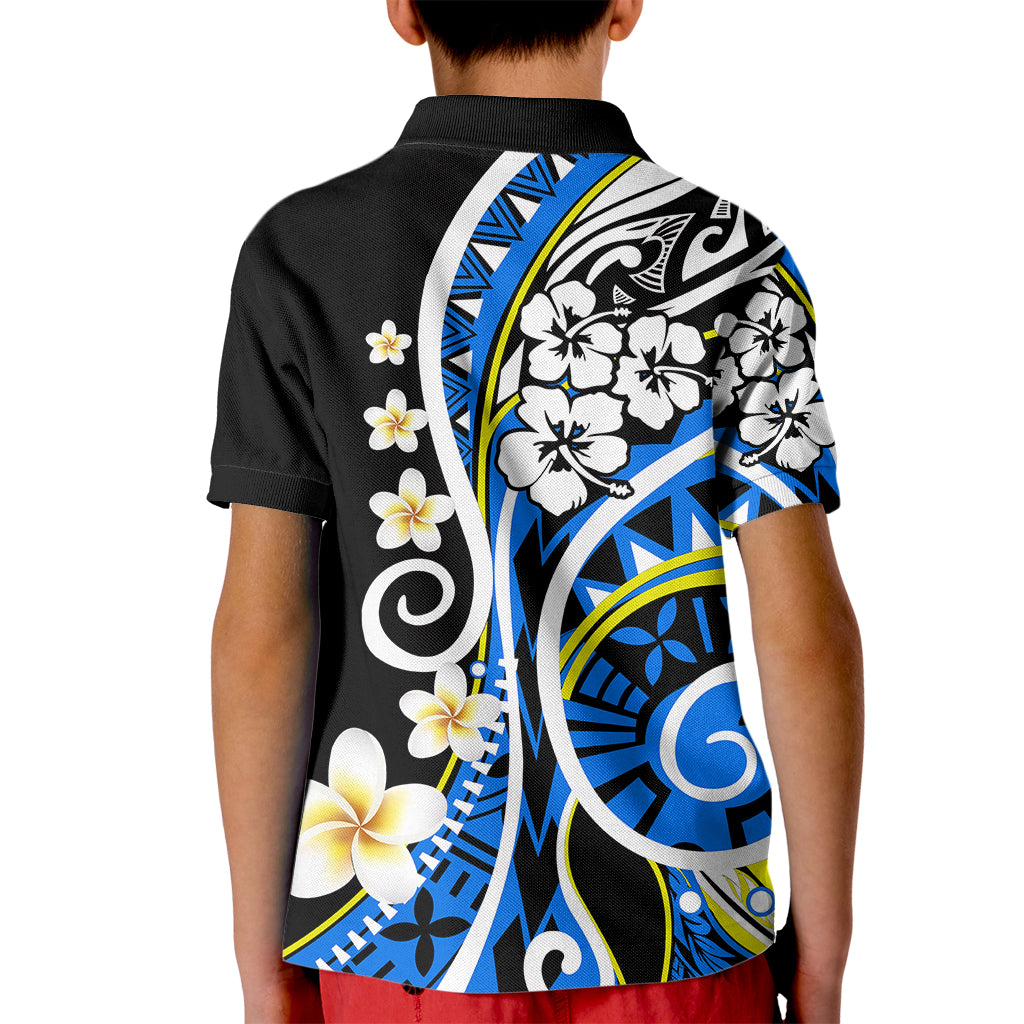 Plumeria Polynesian Kid Polo Shirt Trending Blue LT6 - Wonder Print Shop