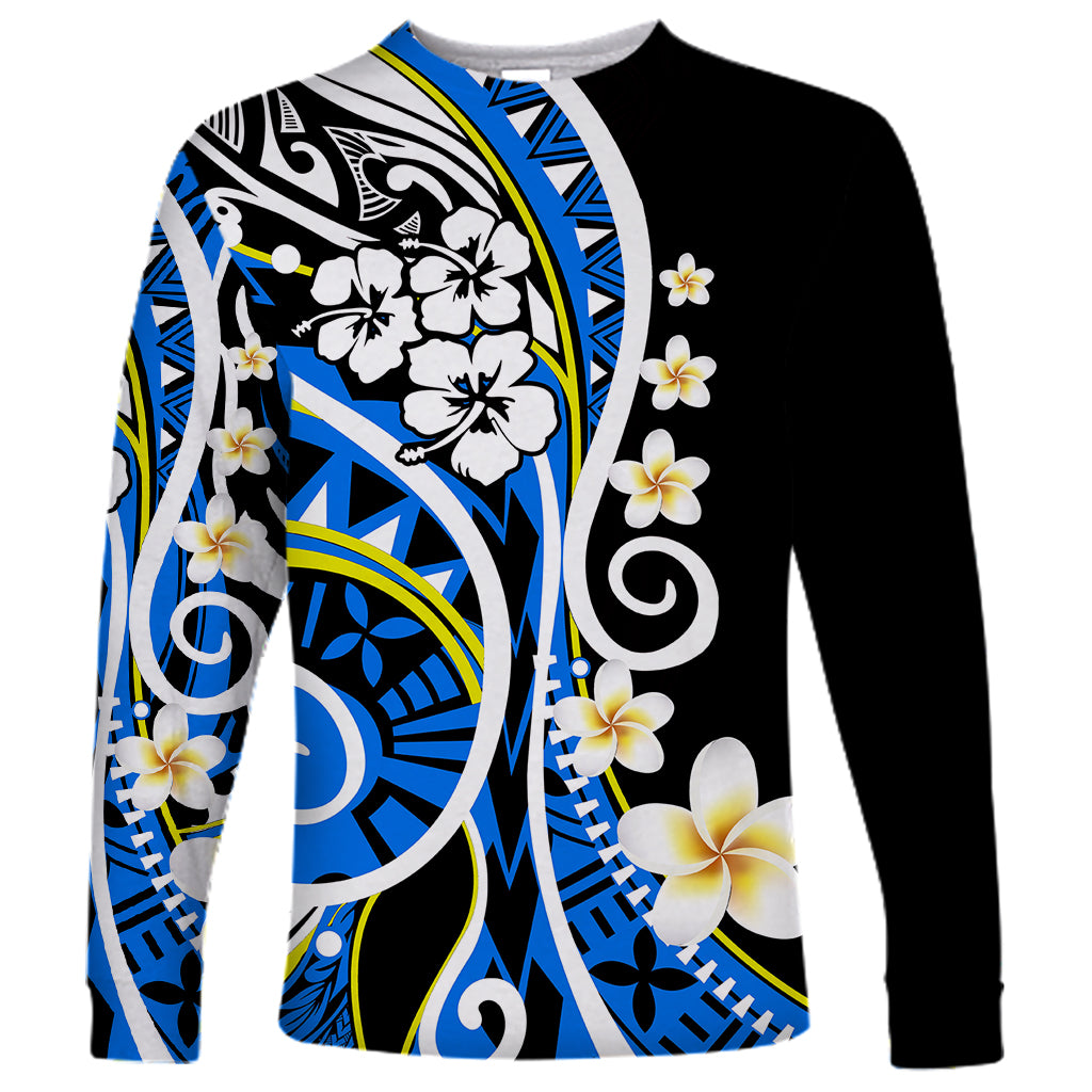 Plumeria Polynesian Long Sleeve Shirt Trending Blue LT6 - Wonder Print Shop