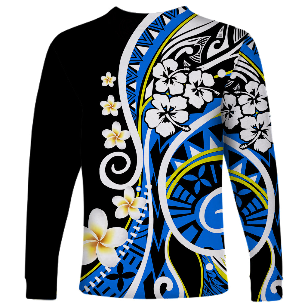 Plumeria Polynesian Long Sleeve Shirt Trending Blue LT6 - Wonder Print Shop