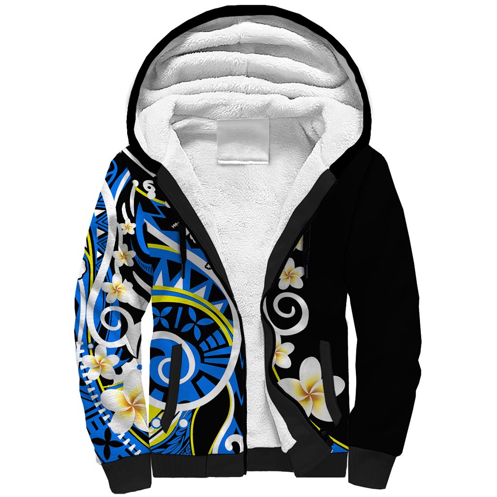 Plumeria Polynesian Sherpa Hoodie Trending Blue LT6 - Wonder Print Shop