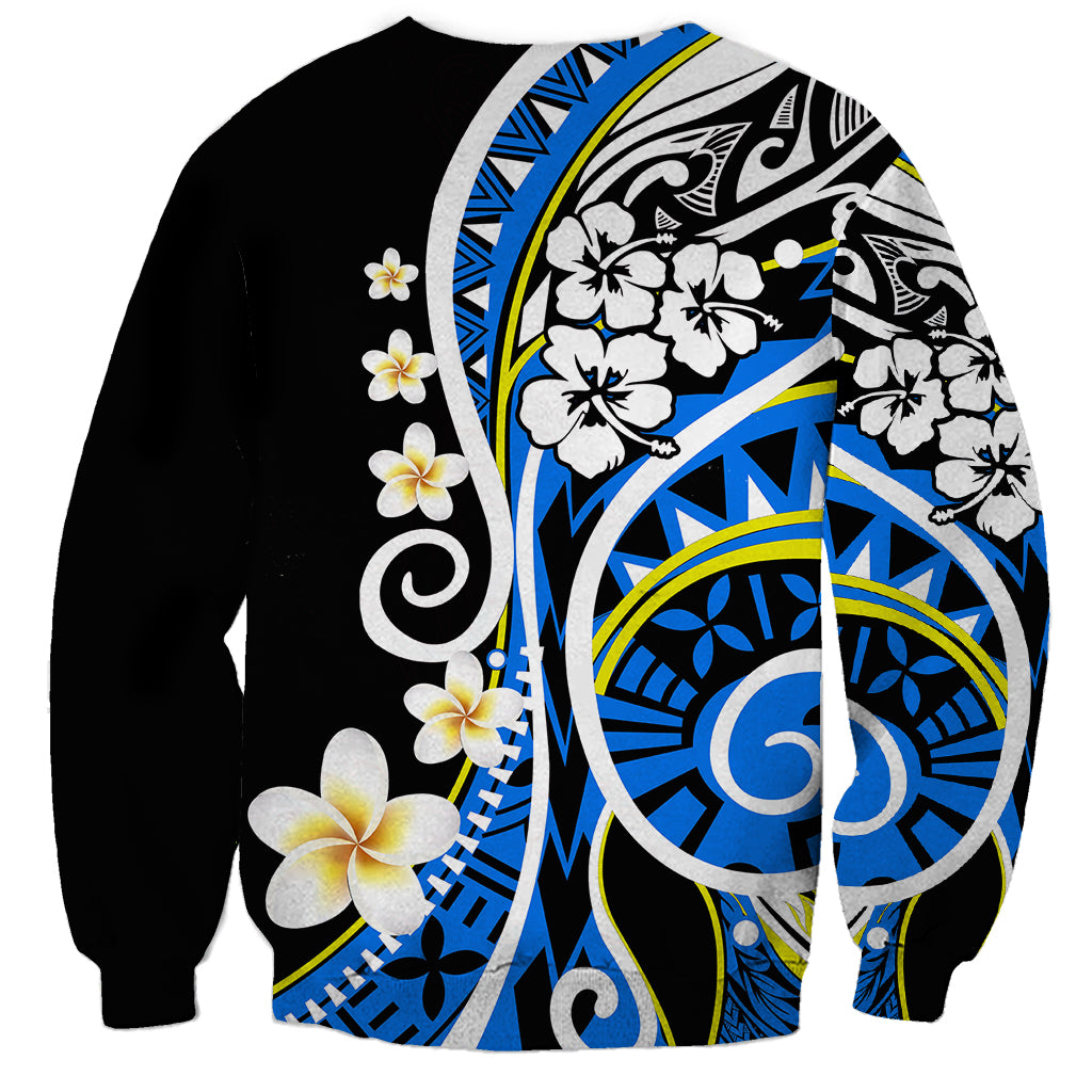 Plumeria Polynesian Sweatshirt Trending Blue LT6 - Wonder Print Shop