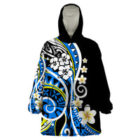 Plumeria Polynesian Wearable Blanket Hoodie Trending Blue LT6 - Wonder Print Shop