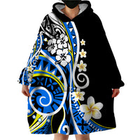 Plumeria Polynesian Wearable Blanket Hoodie Trending Blue LT6 - Wonder Print Shop