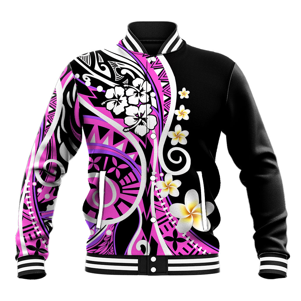 Plumeria Polynesian Baseball Jacket Trending Pink LT6 - Wonder Print Shop