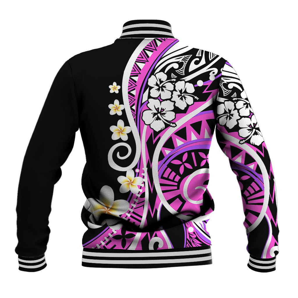 Plumeria Polynesian Baseball Jacket Trending Pink LT6 - Wonder Print Shop