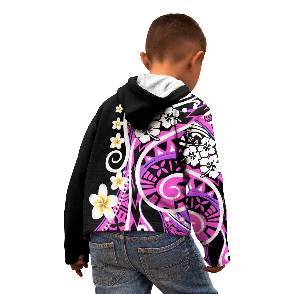Plumeria Polynesian Kid Hoodie Trending Pink LT6 - Wonder Print Shop