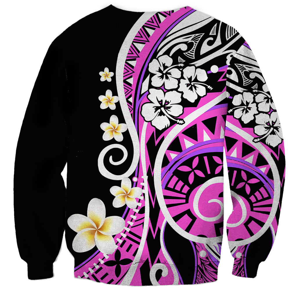 Plumeria Polynesian Sweatshirt Trending Pink LT6 - Wonder Print Shop