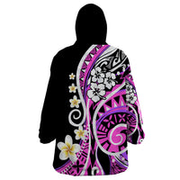 Plumeria Polynesian Wearable Blanket Hoodie Trending Pink LT6 - Wonder Print Shop