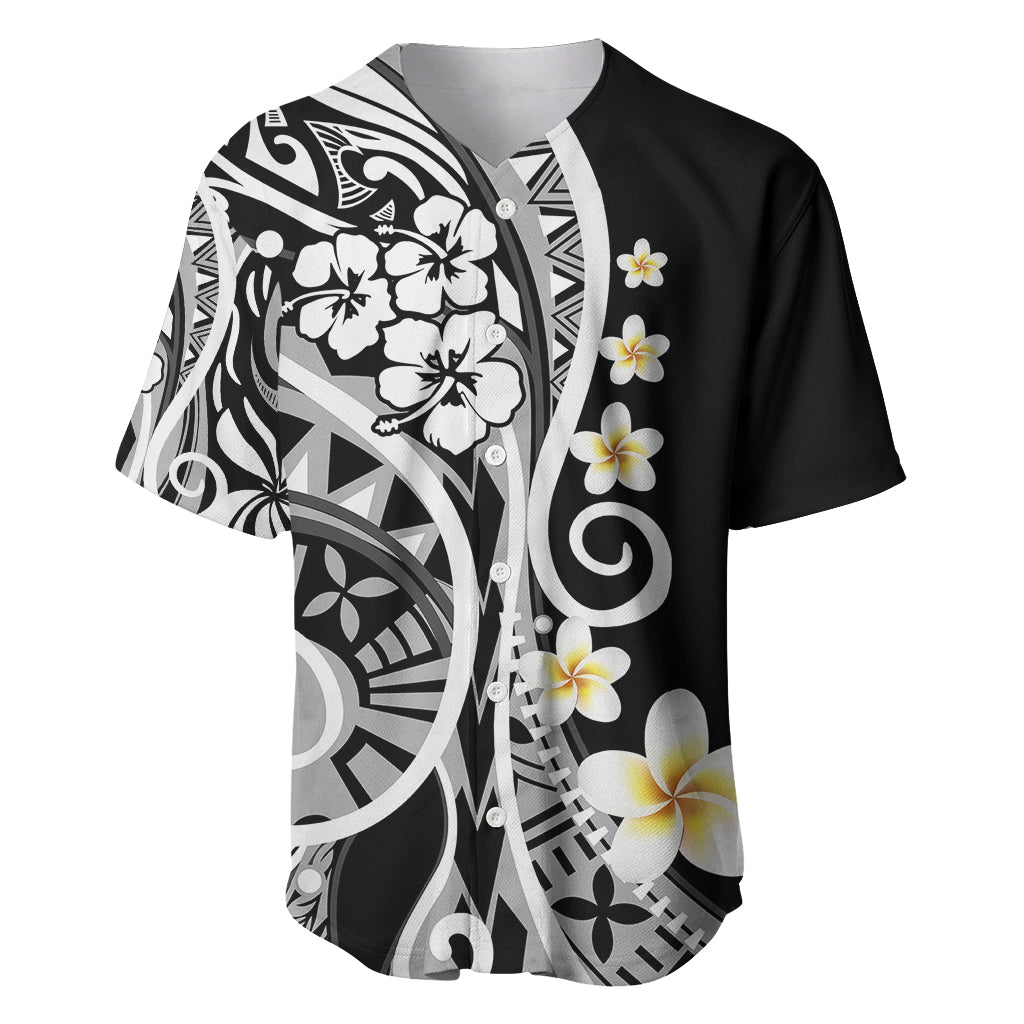 Plumeria Polynesian Baseball Jersey Trending Black LT6 - Wonder Print Shop