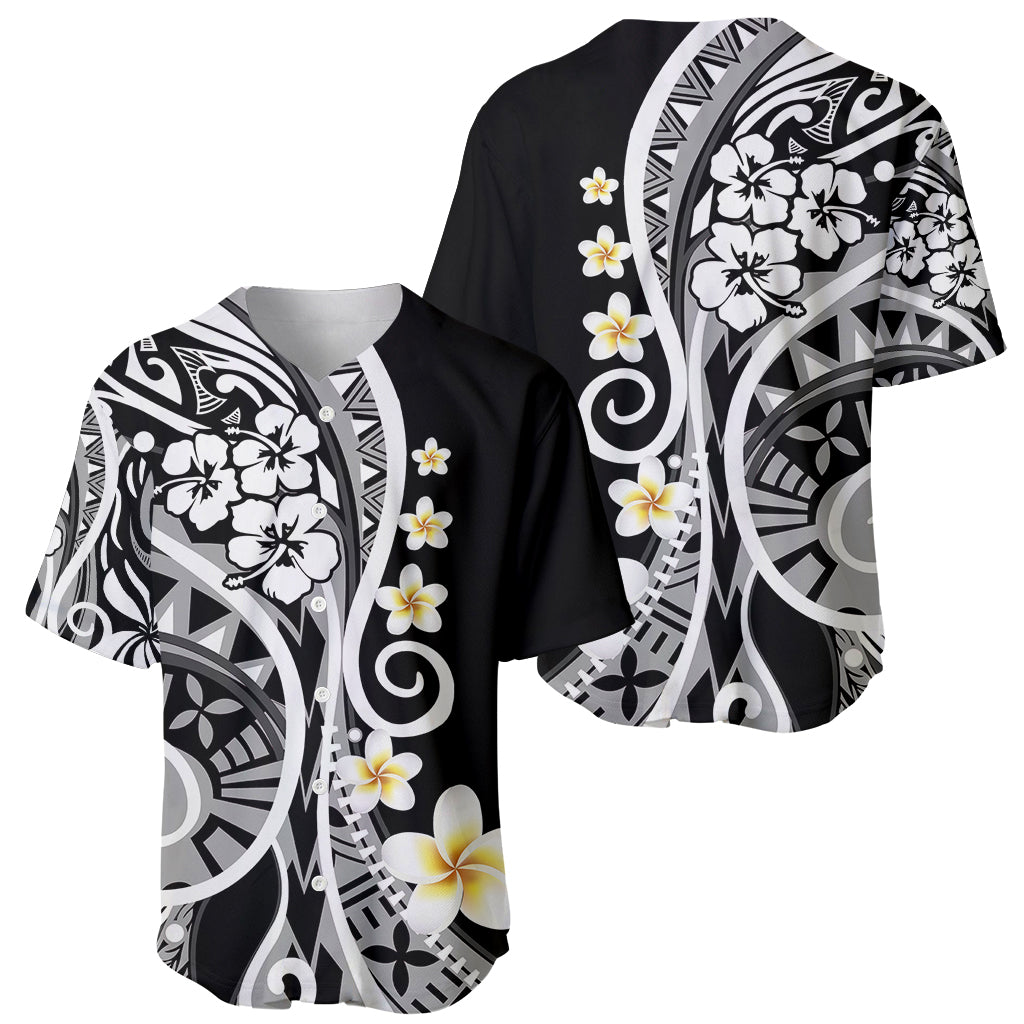 Plumeria Polynesian Baseball Jersey Trending Black LT6 - Wonder Print Shop