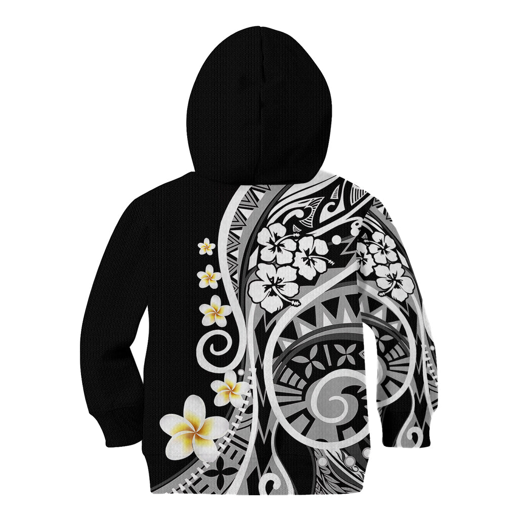 Plumeria Polynesian Kid Hoodie Trending Black LT6 - Wonder Print Shop