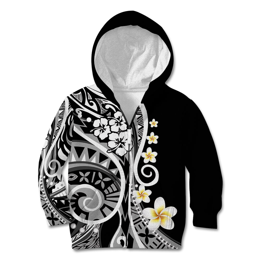 Plumeria Polynesian Kid Hoodie Trending Black LT6 - Wonder Print Shop