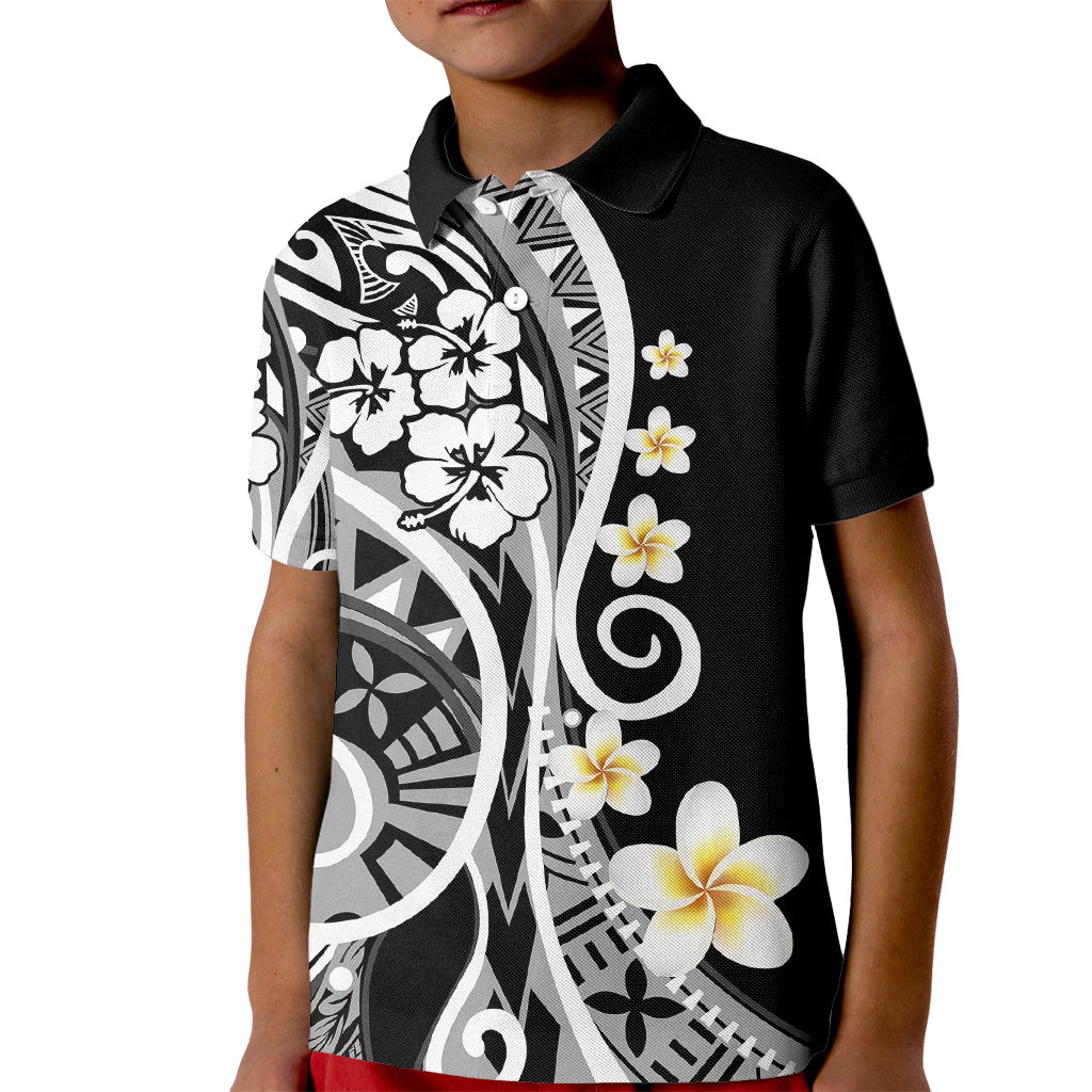 Plumeria Polynesian Kid Polo Shirt Trending Black LT6 - Wonder Print Shop