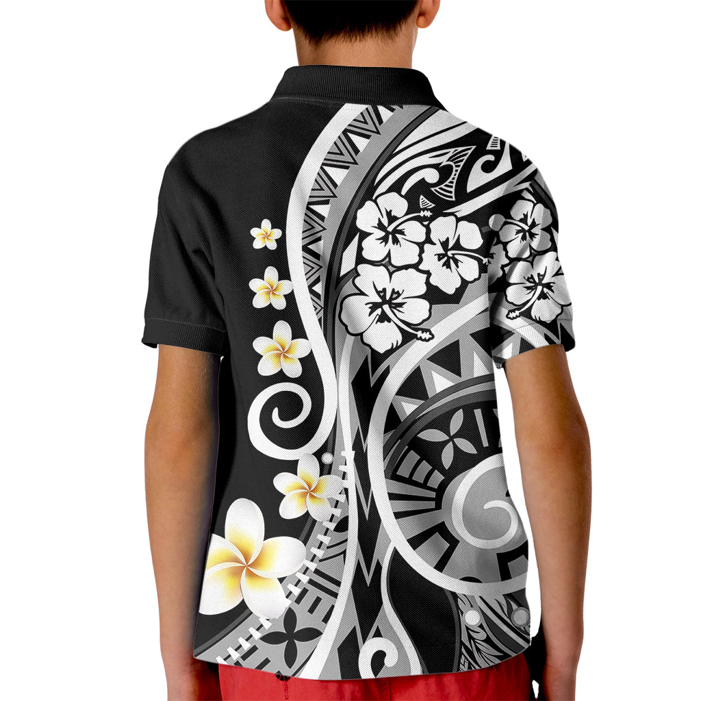 Plumeria Polynesian Kid Polo Shirt Trending Black LT6 - Wonder Print Shop