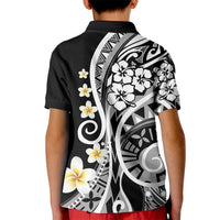 Plumeria Polynesian Kid Polo Shirt Trending Black LT6 - Wonder Print Shop