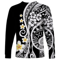 Plumeria Polynesian Long Sleeve Shirt Trending Black LT6 - Wonder Print Shop