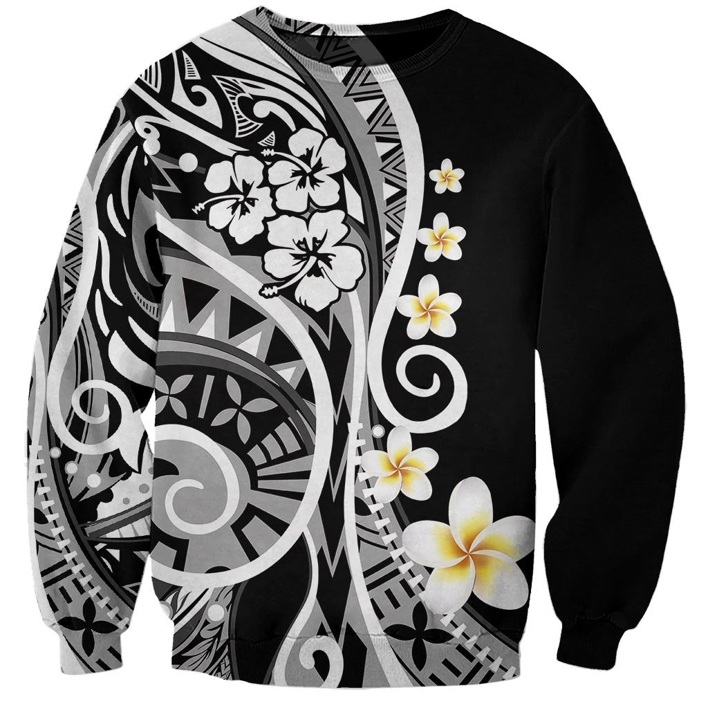 Plumeria Polynesian Sweatshirt Trending Black LT6 - Wonder Print Shop