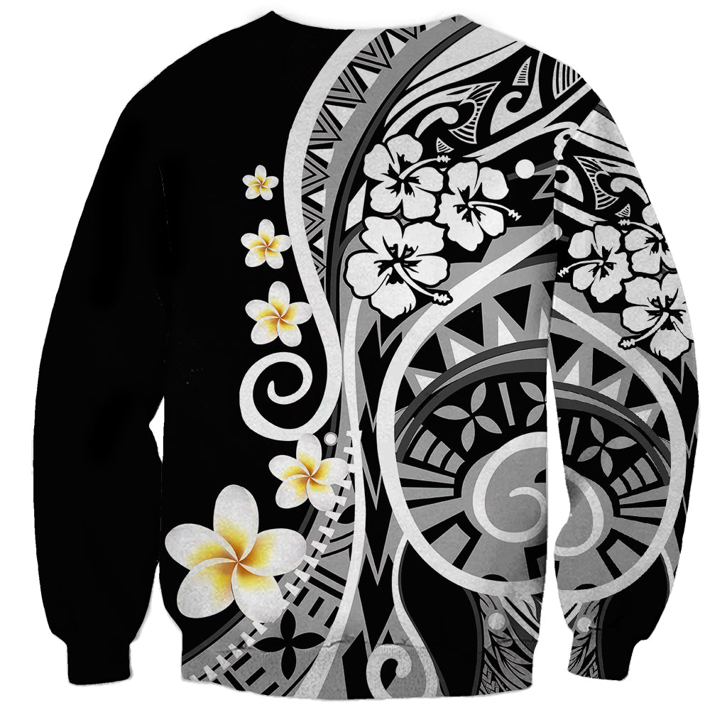 Plumeria Polynesian Sweatshirt Trending Black LT6 - Wonder Print Shop