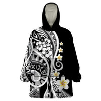 Plumeria Polynesian Wearable Blanket Hoodie Trending Black LT6 - Wonder Print Shop