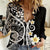 Plumeria Polynesian Women Casual Shirt Trending Black LT6 - Wonder Print Shop
