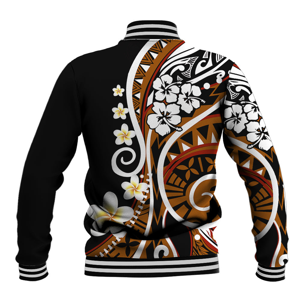 Plumeria Polynesian Baseball Jacket Trending Brown LT6 - Wonder Print Shop