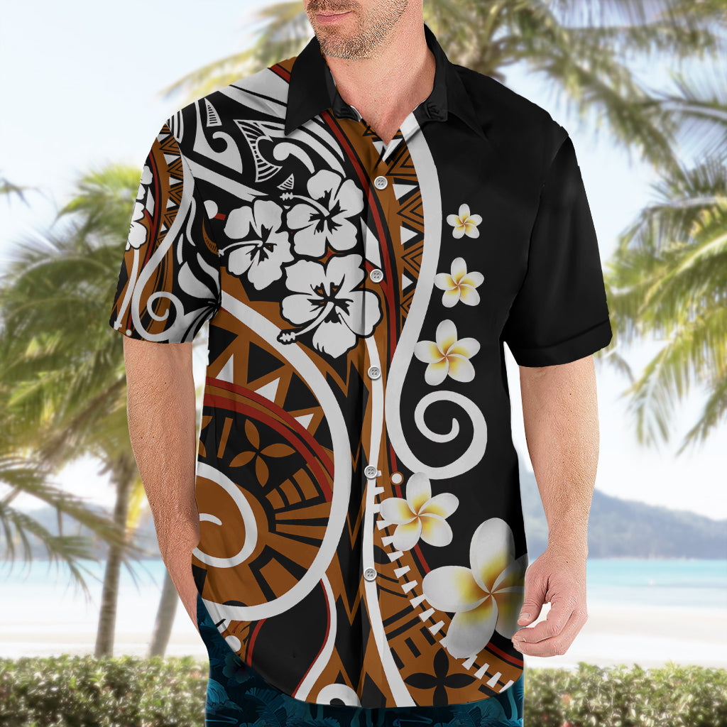 Plumeria Polynesian Hawaiian Shirt Trending Brown LT6 - Wonder Print Shop