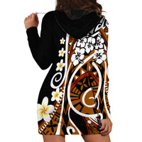 Plumeria Polynesian Hoodie Dress Trending Brown LT6 - Wonder Print Shop