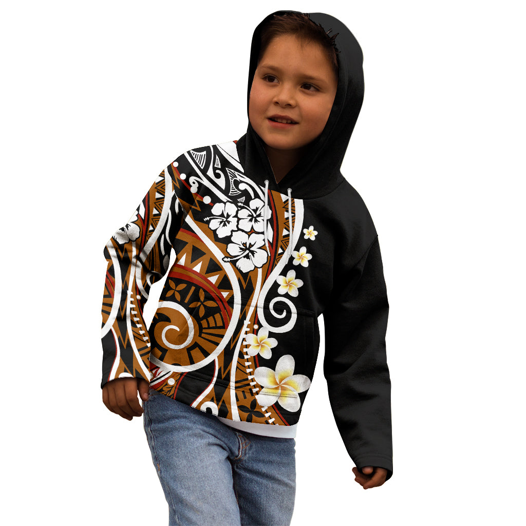 Plumeria Polynesian Kid Hoodie Trending Brown LT6 - Wonder Print Shop