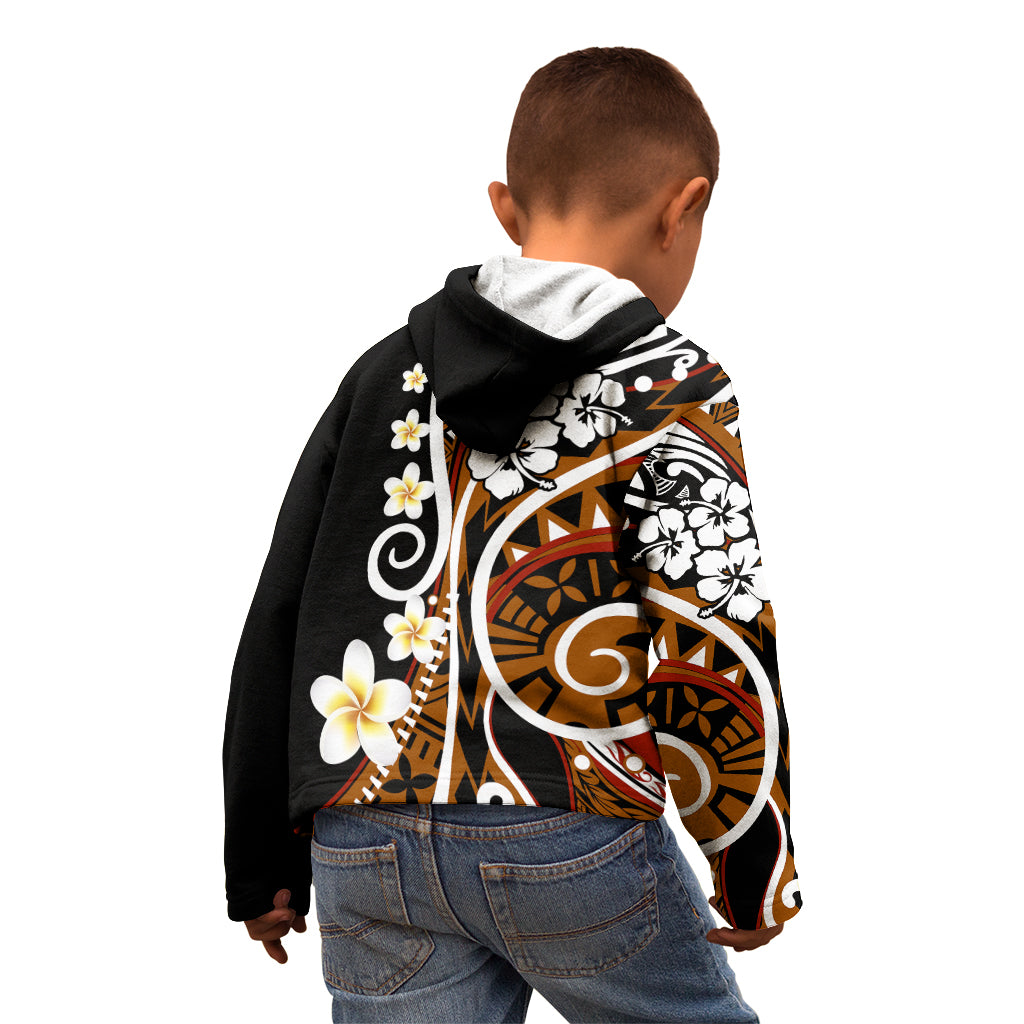 Plumeria Polynesian Kid Hoodie Trending Brown LT6 - Wonder Print Shop