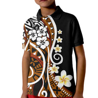 Plumeria Polynesian Kid Polo Shirt Trending Brown LT6 - Wonder Print Shop
