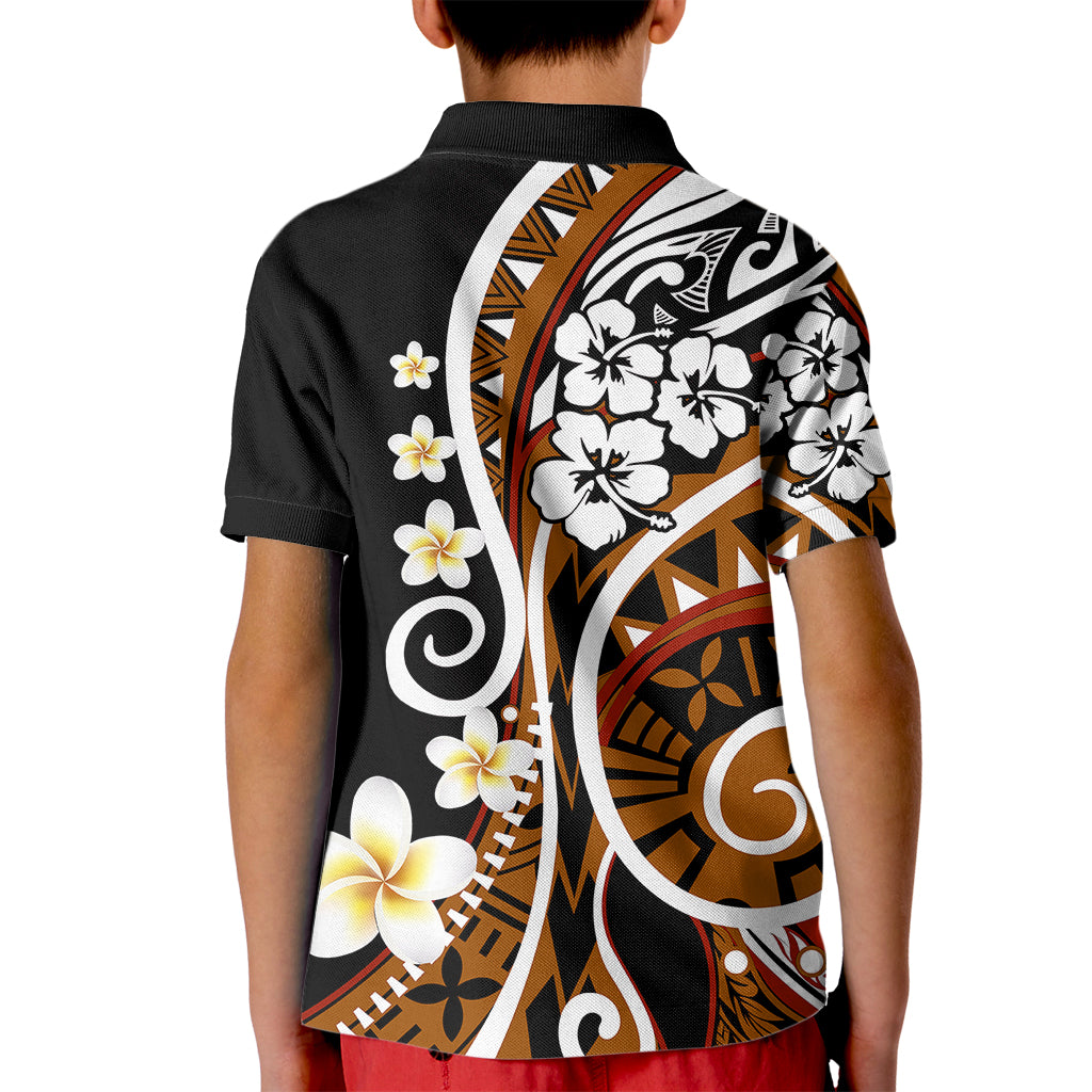 Plumeria Polynesian Kid Polo Shirt Trending Brown LT6 - Wonder Print Shop