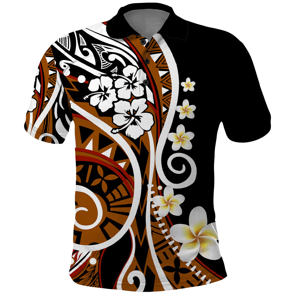 Plumeria Polynesian Polo Shirt Trending Brown LT6 - Wonder Print Shop